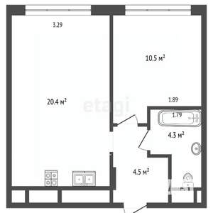 1-к квартира, вторичка, 40м2, 8/23 этаж