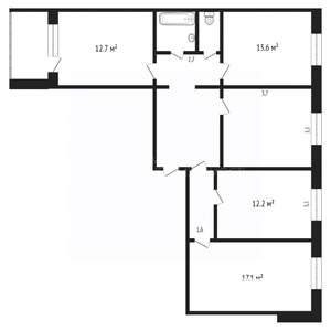 4-к квартира, вторичка, 86м2, 8/9 этаж