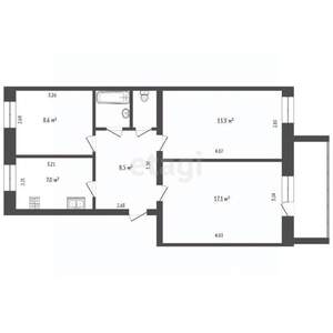 3-к квартира, вторичка, 60м2, 4/5 этаж