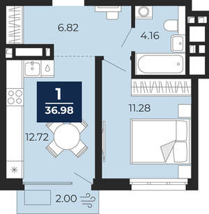 1-к квартира, вторичка, 36м2, 9/24 этаж