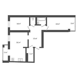 2-к квартира, вторичка, 92м2, 16/25 этаж