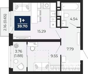 1-к квартира, вторичка, 40м2, 12/17 этаж