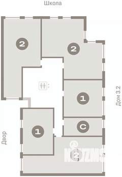 2-к квартира, вторичка, 73м2, 5/25 этаж