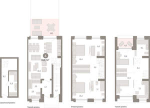 4-к квартира, вторичка, 168м2, 1/8 этаж