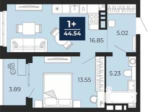 1-к квартира, вторичка, 43м2, 11/12 этаж