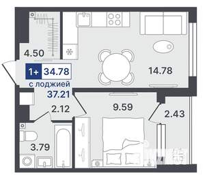 1-к квартира, вторичка, 35м2, 3/8 этаж