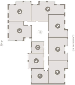 2-к квартира, вторичка, 67м2, 5/16 этаж