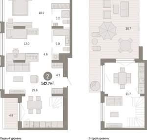2-к квартира, вторичка, 143м2, 8/8 этаж