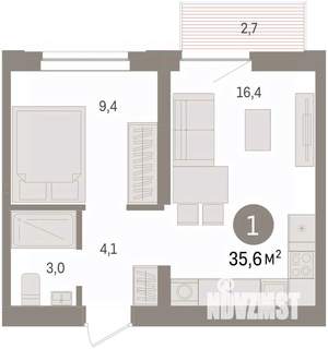 1-к квартира, вторичка, 35м2, 7/8 этаж