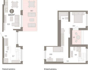 2-к квартира, вторичка, 110м2, 8/8 этаж