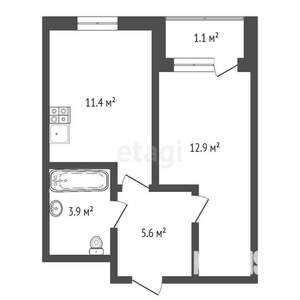 1-к квартира, вторичка, 34м2, 2/24 этаж