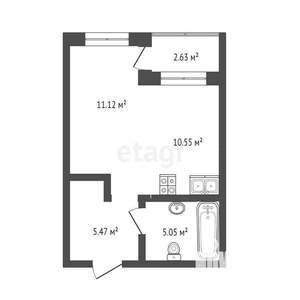 Студия квартира, вторичка, 33м2, 4/4 этаж