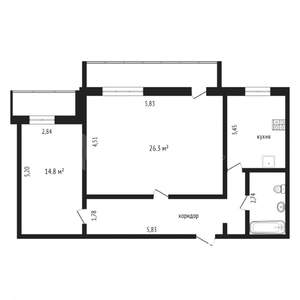 2-к квартира, вторичка, 71м2, 3/10 этаж
