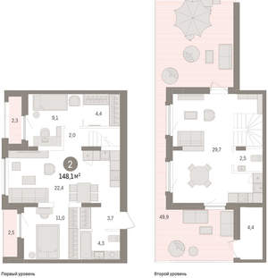 2-к квартира, вторичка, 148м2, 7/16 этаж