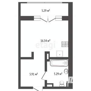 Студия квартира, вторичка, 33м2, 3/24 этаж