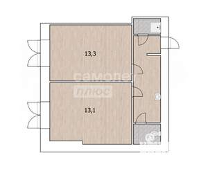 2-к квартира, вторичка, 40м2, 6/9 этаж