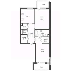 3-к квартира, вторичка, 96м2, 8/9 этаж