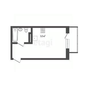 Студия квартира, вторичка, 25м2, 12/19 этаж