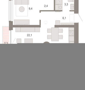 2-к квартира, вторичка, 67м2, 4/17 этаж