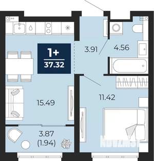 1-к квартира, вторичка, 37м2, 11/17 этаж