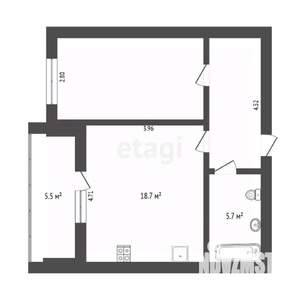 1-к квартира, вторичка, 47м2, 4/14 этаж