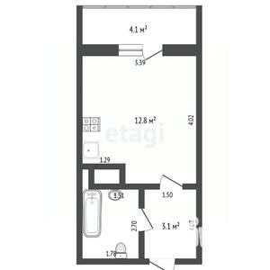 Студия квартира, вторичка, 20м2, 9/16 этаж