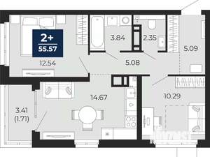 2-к квартира, вторичка, 57м2, 5/23 этаж