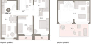 2-к квартира, вторичка, 124м2, 7/10 этаж