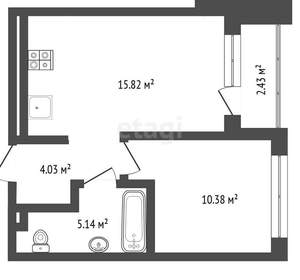 1-к квартира, вторичка, 35м2, 2/8 этаж