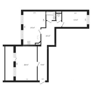 2-к квартира, вторичка, 75м2, 7/9 этаж