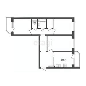 3-к квартира, вторичка, 93м2, 16/16 этаж