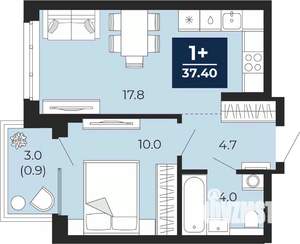 1-к квартира, вторичка, 37м2, 10/14 этаж