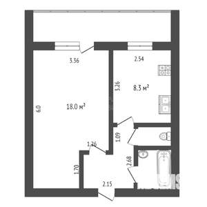 1-к квартира, вторичка, 35м2, 2/9 этаж