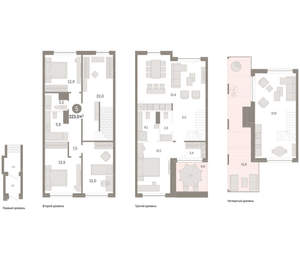 4-к квартира, вторичка, 223м2, 2/8 этаж