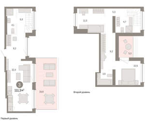 3-к квартира, вторичка, 111м2, 8/8 этаж