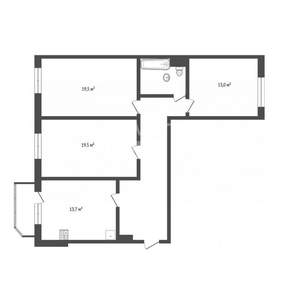 3-к квартира, вторичка, 91м2, 1/9 этаж