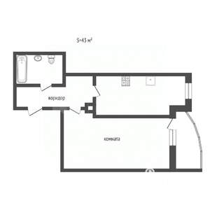 1-к квартира, вторичка, 43м2, 9/14 этаж