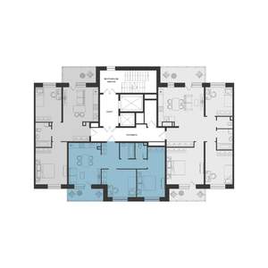 2-к квартира, строящийся дом, 61м2, 16/23 этаж