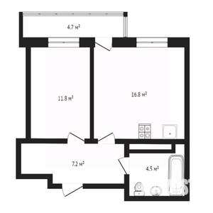 1-к квартира, вторичка, 40м2, 9/18 этаж