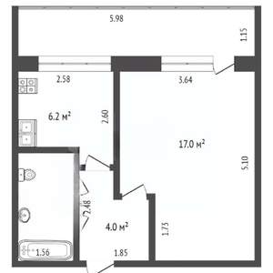 1-к квартира, вторичка, 30м2, 1/8 этаж