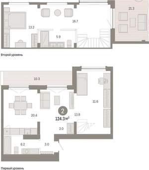 2-к квартира, вторичка, 124м2, 8/8 этаж