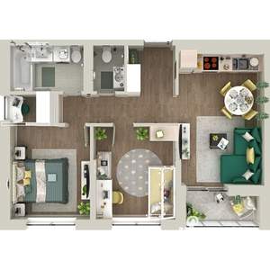 2-к квартира, строящийся дом, 60м2, 6/9 этаж