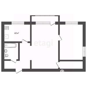 2-к квартира, вторичка, 45м2, 4/5 этаж