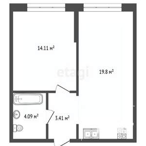 1-к квартира, вторичка, 42м2, 8/14 этаж