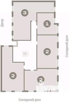 2-к квартира, вторичка, 71м2, 2/7 этаж
