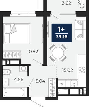 1-к квартира, вторичка, 37м2, 6/24 этаж