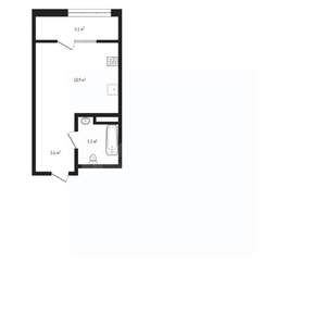 Студия квартира, вторичка, 37м2, 9/13 этаж