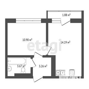 1-к квартира, вторичка, 31м2, 4/10 этаж