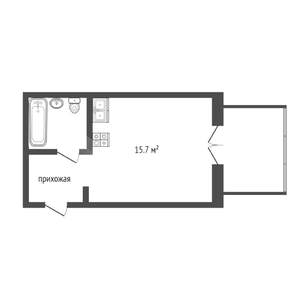 Студия квартира, вторичка, 23м2, 1/4 этаж