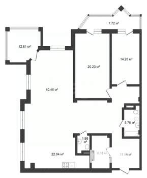 4-к квартира, вторичка, 155м2, 6/9 этаж